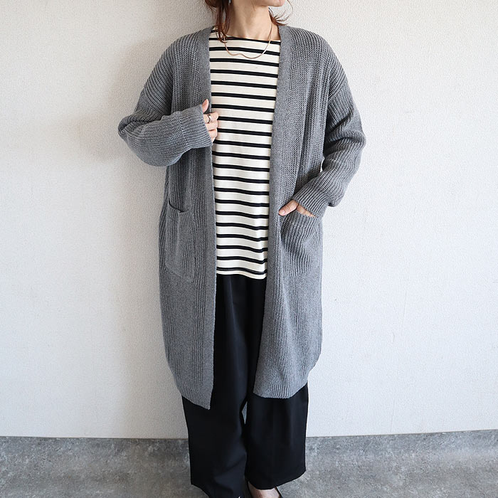 2995円 クーポンで！ トップス レディース ニットカーディガン ロングカーディガン 秋 冬 白 おしゃれ 長袖 無地 カジュアル ゆったり 体型カバー ^v192^ | uricca | 01