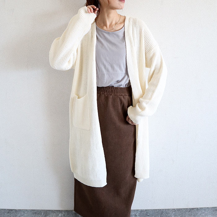 2995円 クーポンで！ トップス レディース ニットカーディガン ロングカーディガン 秋 冬 白 おしゃれ 長袖 無地 カジュアル ゆったり 体型カバー ^v192^ | uricca | 03