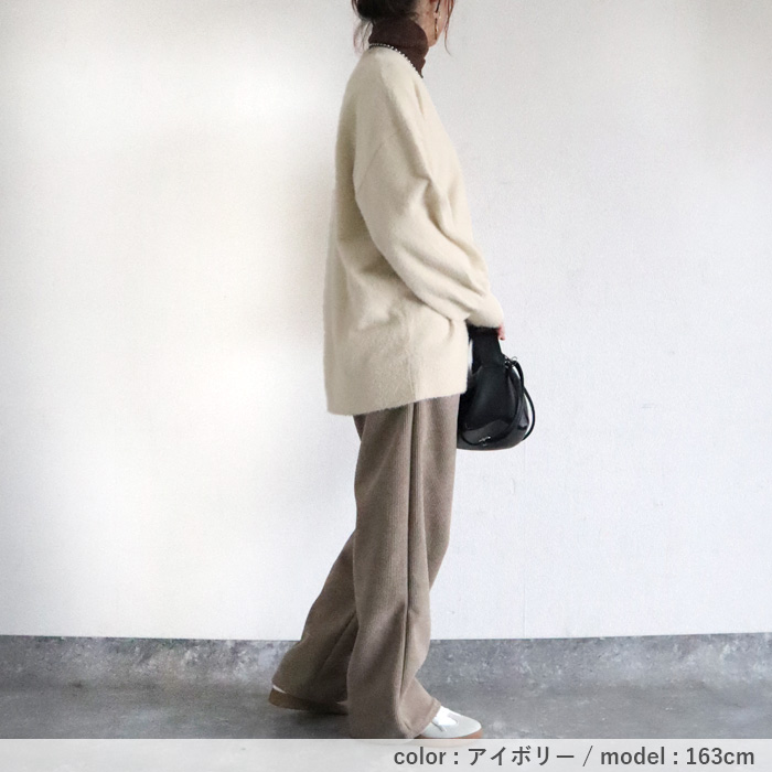 3591円 クーポンで！ アウター レディース ニットカーディガン 秋 冬 白 黒 おしゃれ 長袖 シャギー 極暖 暖か ぽわん袖 体型カバー 羽織り^v195^ | uricca | 14