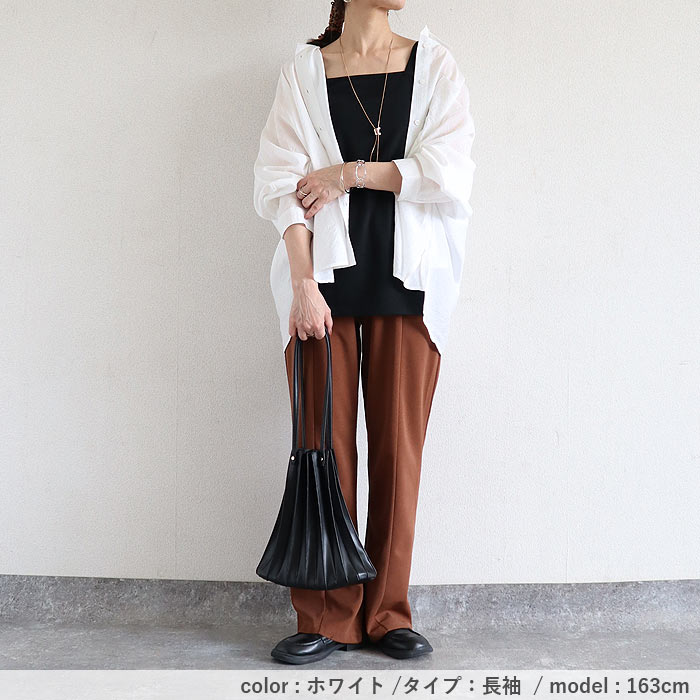 シアー シャツ 夏 レディース 【2653円 クーポンで】 カットソー トップス ドルマン 透け感 長袖 涼しい 体系カバー 白 黒 春 おしゃれ ^v199^ | uricca | 15