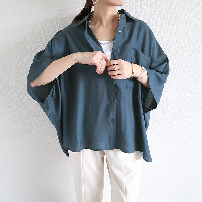 ドルマン シアー シャツ 【2590円 クーポンで】 夏  レディース カットソー トップス 透け感 半袖 五分袖 涼しい 体系カバー 白 黒 春 おしゃれ ^v199^送込 | uricca | 03
