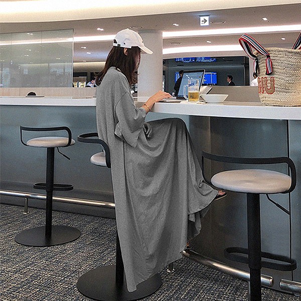 ワンピース レディース 春 夏 半袖 7分袖 夏 黒 おしゃれ きれいめ ロング マキシ丈 無地 5分袖 [郵3]^w519^ | uricca | 10