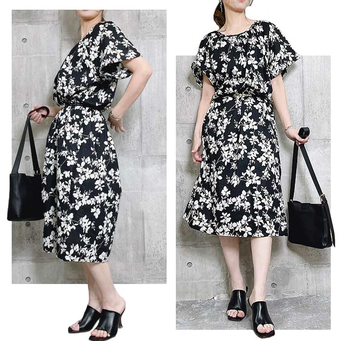 ワンピース レディース 春 夏 おしゃれ 小花柄 花柄 総柄 ギャザー フレア きれいめ 上品 かわいい [郵1.5]^w660^爆買 | uricca | 13