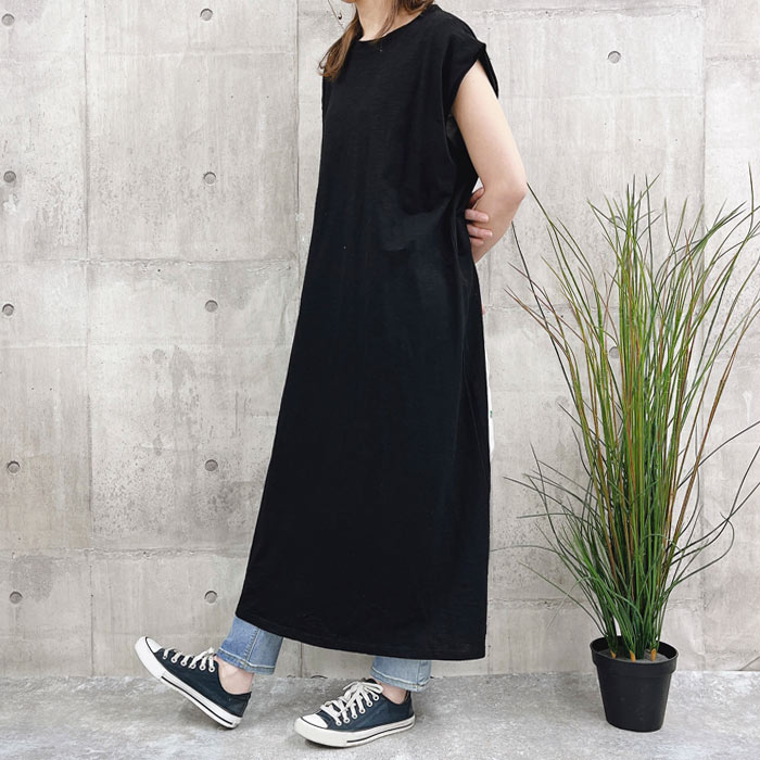 ワンピース Tシャツワンピ tシャツ フレンチスリーブ 半袖 ロング丈 レイヤード レディース[郵3]^w683^爆買 | uricca | 10