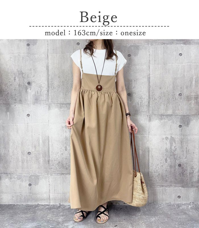 ワンピース ワンピ レディース キャミワンピース 春 夏 ノースリーブ ロング マキシ丈 体型カバー 黒 [郵3]^w698^ | uricca | 08