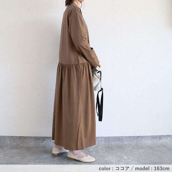 ワンピース レディース ロング 長袖 秋 冬 黒 おしゃれ かわいい 30代 40代 50代 きれいめ フレア スカート [郵3]^w699^ | uricca | 11