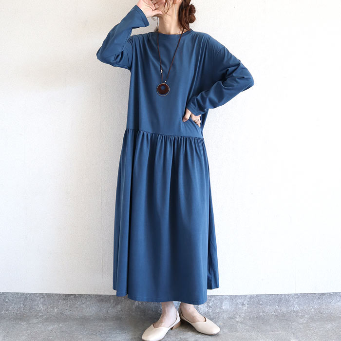 ワンピース レディース ロング 長袖 秋 冬 黒 おしゃれ かわいい 30代 40代 50代 きれいめ フレア スカート [郵3]^w699^ | uricca | 05