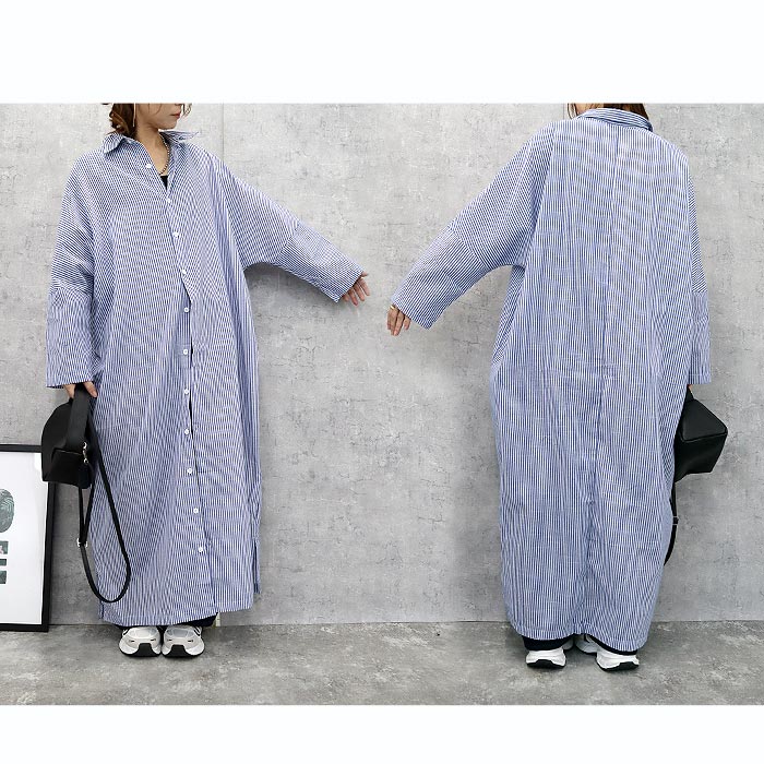 シャツワンピース 長シャツ ロングシャツ レディース 春 秋 長袖 ブラウス ビッグシルエット ロング 大きい ストライプ柄 無地 ゆったり 楽天市場】シャツワンピース 長シャツ ロングシャツ レディース