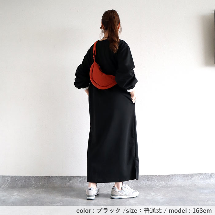 選べる丈感 レディース ワンピース スウェットワンピ 短め丈 普通丈 長め丈 おしゃれ かわいい 黒 [郵3]^w714n^爆買 | uricca | 16