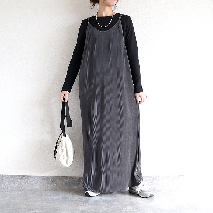 3591円 クーポンで★ プリーツワンピース キャミソールワンピース ロング レディース 春 夏 秋 セルフカット[郵3]^w729^爆買 | uricca | 02