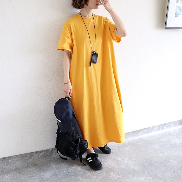 ワンピース レディース 夏 白 黒 無地 ボーダー おしゃれ 半袖 Iライン ロング丈 マキシ丈 体型カバー 綿100％[郵2]^w731^ | uricca | 06