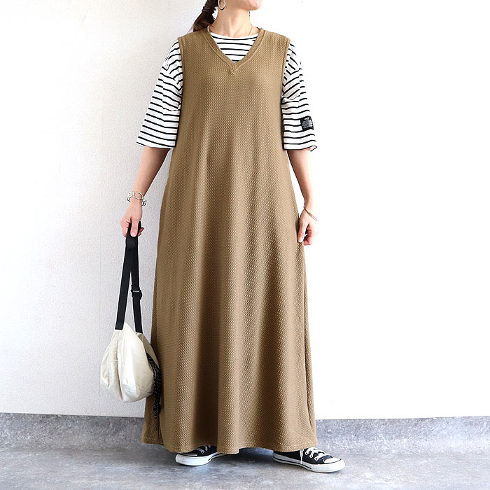 ワンピース レディース ノースリーブ フレア マキシ丈 エンボス 体系カバー 黒 春 夏 おしゃれ カジュアル ^w733^ | uricca | 02