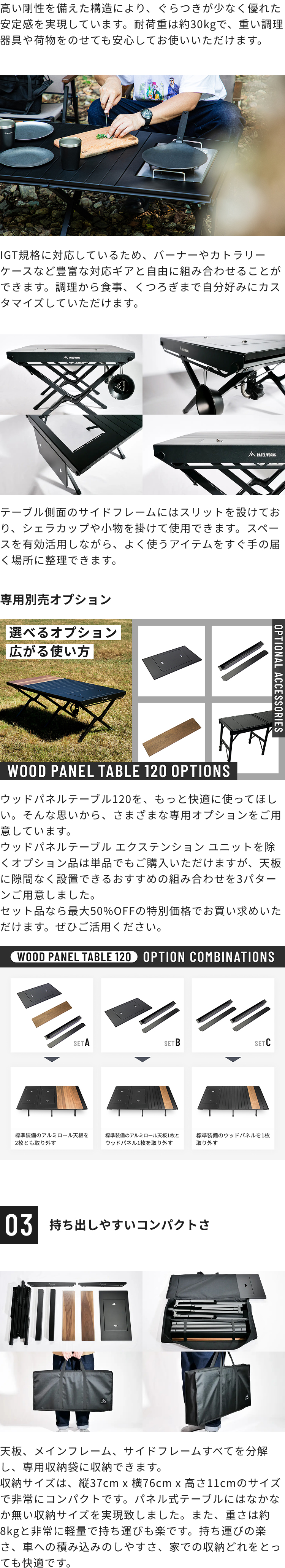 RATEL WORKS（ラーテルワークス） WOOD PANEL TABLE120 ウッドパネル