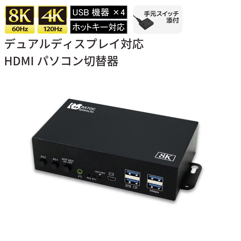 RATOC Systems（ラトックシステム） 8K 60Hz / 4K 120Hz デュアル