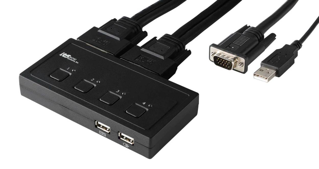 USB接続モデル (PC4台用) RS-430UA パソコン自動切替器 KVMスイッチ