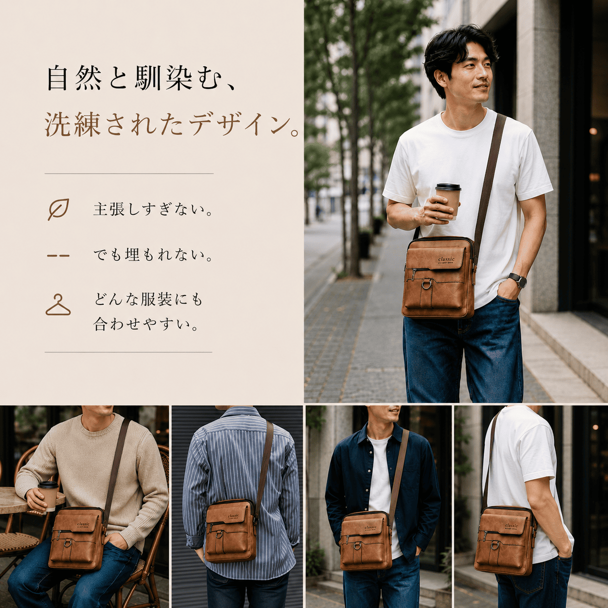 ショルダーバッグ メンズ ボディバッグ 小さめ...の詳細画像5