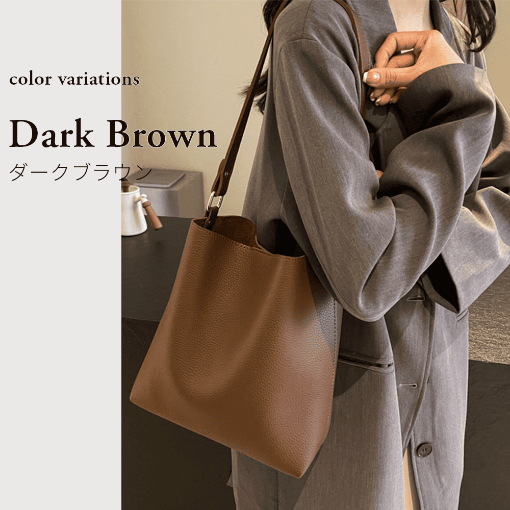 （ポーチ付き） ショルダーバッグ レディース トートバッグ 2way 斜めがけ 軽量 縦型 大容量 仕事用 自立 ビジネスバッグ 旅行 革 バッグ カバン 収納 | RATOM | 02