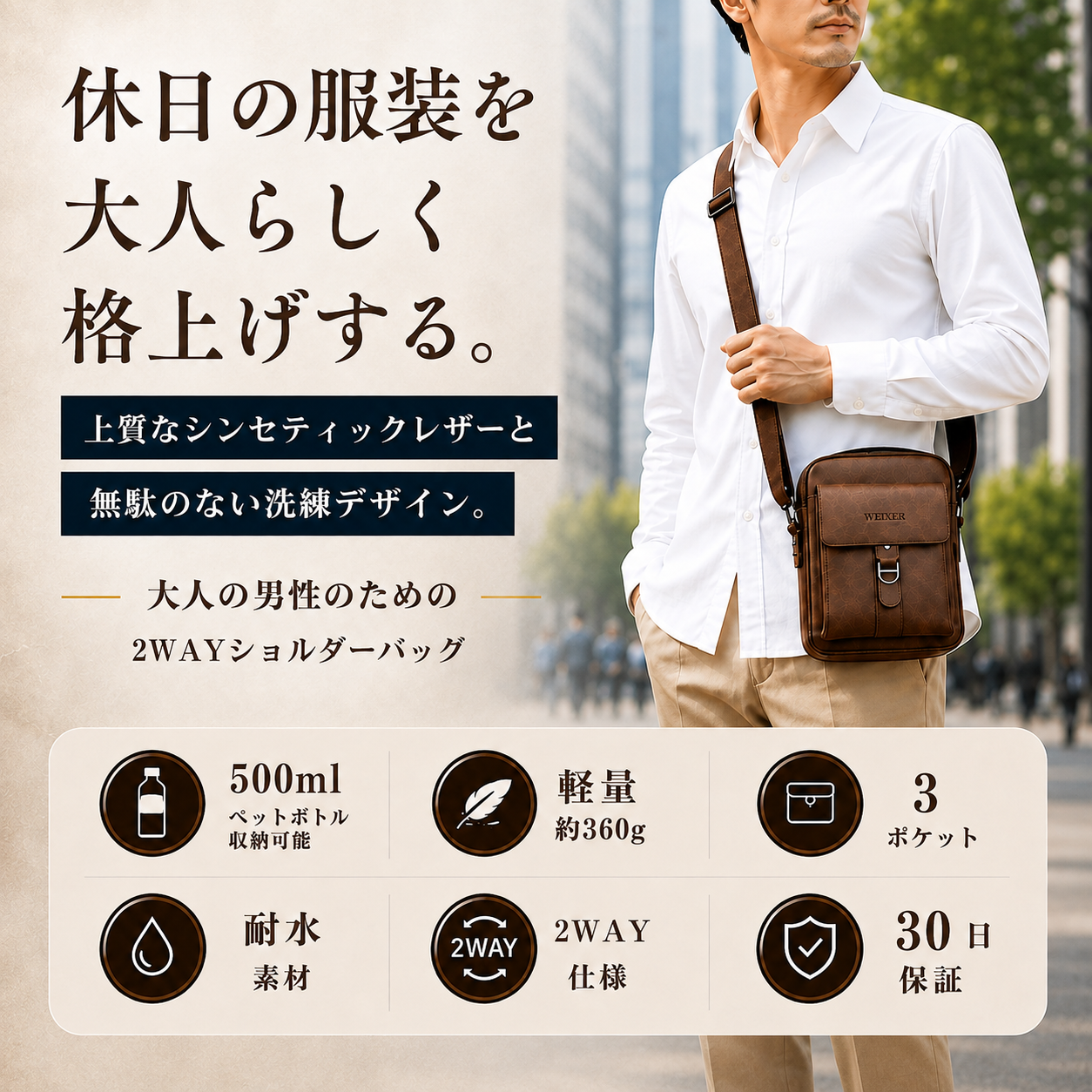 ショルダーバッグ メンズ ボディバッグ 小さめ 斜めがけ 肩掛け ブランド ショルダー 軽量 防水 バイク 人気 メッセンジャーバッグ バッグ 関連画像3