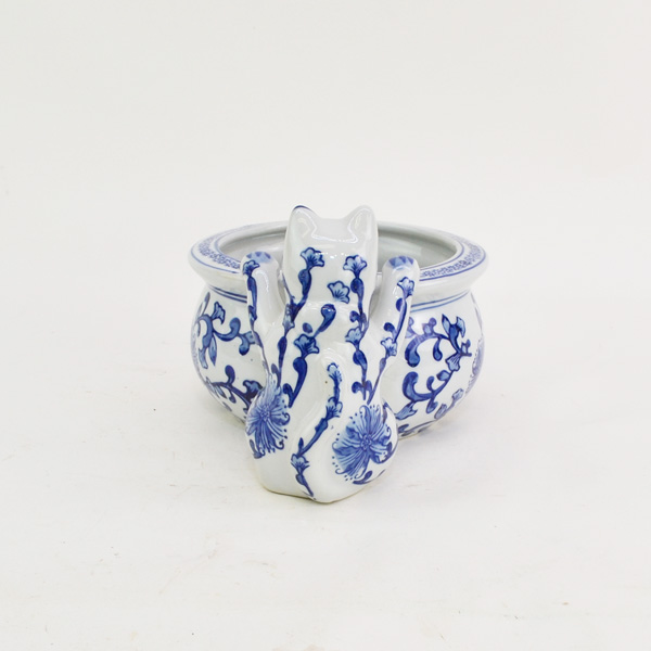 青磁 陶器 猫付魚缶 金魚鉢 メダカ 睡蓮鉢 水鉢 かわいい : ラタン