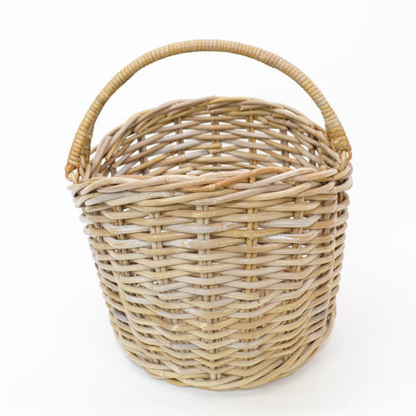 コボバスケットオーバル 二本手 高級ラタン インドネシア : ラタン