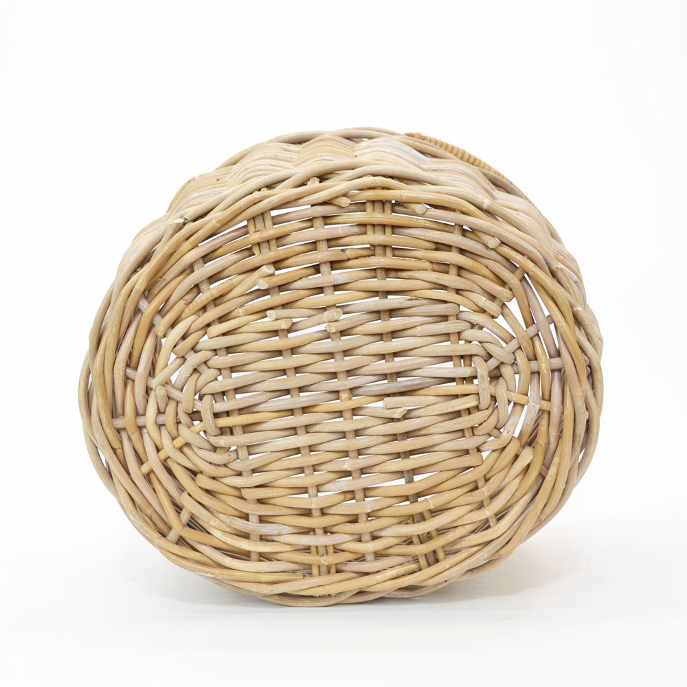 コボバスケットオーバル 二本手 高級ラタン インドネシア : ラタン