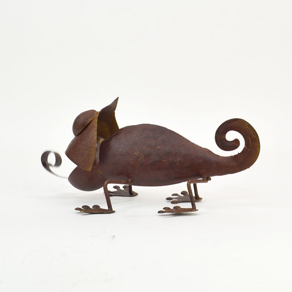 ブリキシリーズ ブリキ メタルカメレオン オブジェ 爬虫類 : ラタン