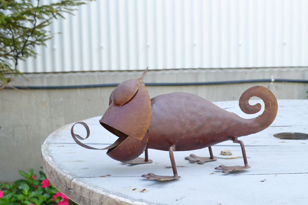 ブリキシリーズ ブリキ メタルカメレオン オブジェ 爬虫類 : ラタン