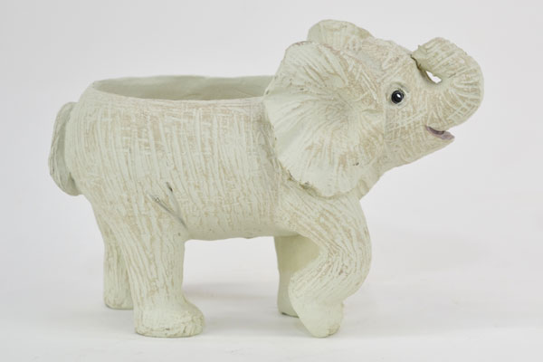 レジンミニチュアポット エレファント ぞうさん 子象 ミニ鉢 : ラタン