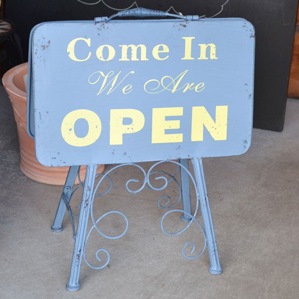 アイアン サインボード オープン クローズド アンティーク風 : ラタン