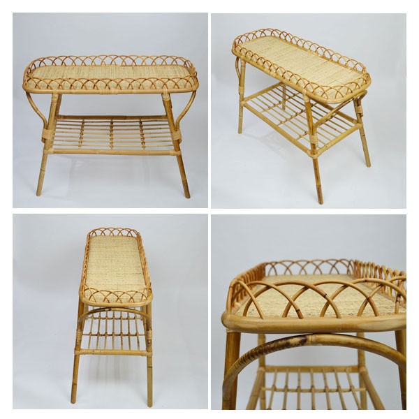 ラタン家具 ユグラ コンソールテーブル ヴィンテージデザイン : ラタン