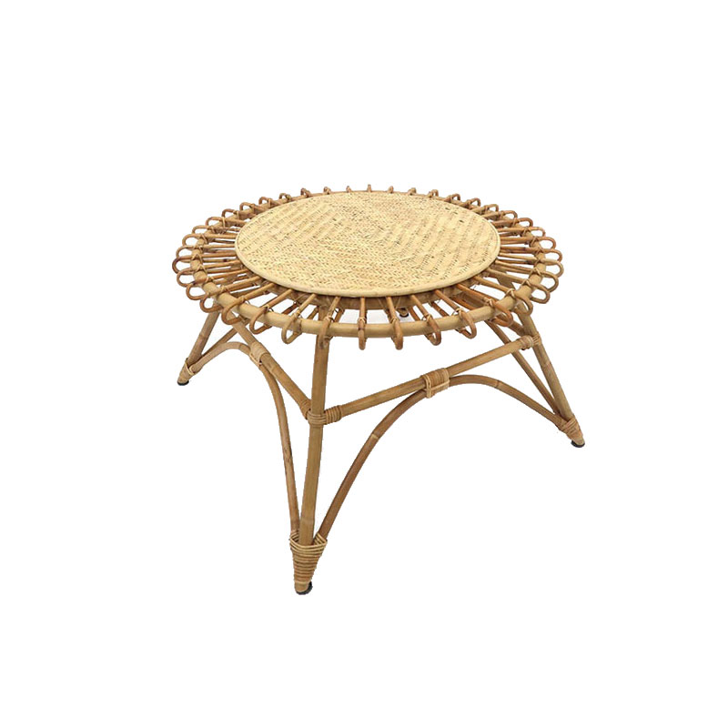 ユグラ ラタン製 ラウンドセンターテーブル 籐 机 丸 : ラタンハウス
