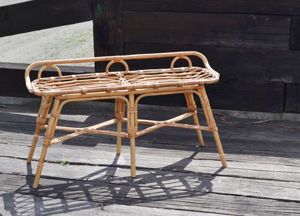 ラタン家具 ユグラ ベンチ ヴィンテージデザイン 籐 イス : ラタン