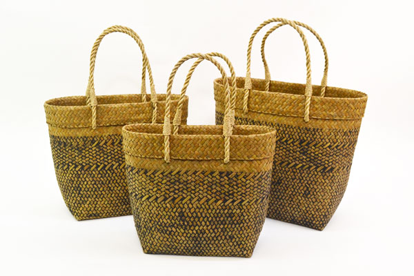 タイ製 カチュー 楕円 かごバッグ シャビー加工 L 水草 : ラタンハウス