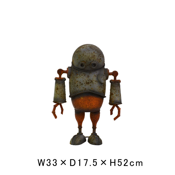 ブリキロボット ソルジャーS 鉄 オブジェ ヴィンテージ加工 : ラタン