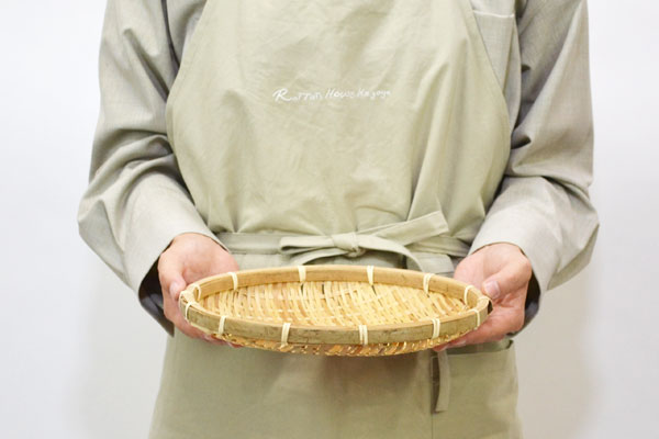 ござ目干しざる浅型Sサイズ皮竹材料竹製