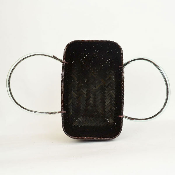 竹製 市場かご たて型L ダークブラウン 竹かごバッグ カゴ