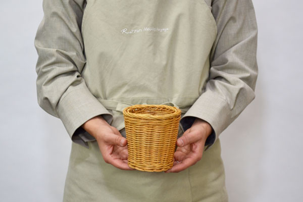 ラタン製 収納バスケット 筒型 丸かご S キッチン 台所 : ラタンハウス
