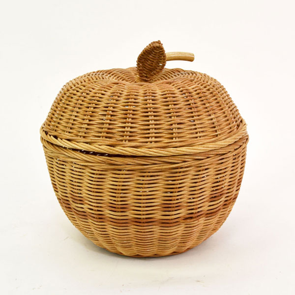 giau ラタン製 りんごバスケット L リンゴ型 かご 籠 : ラタンハウス