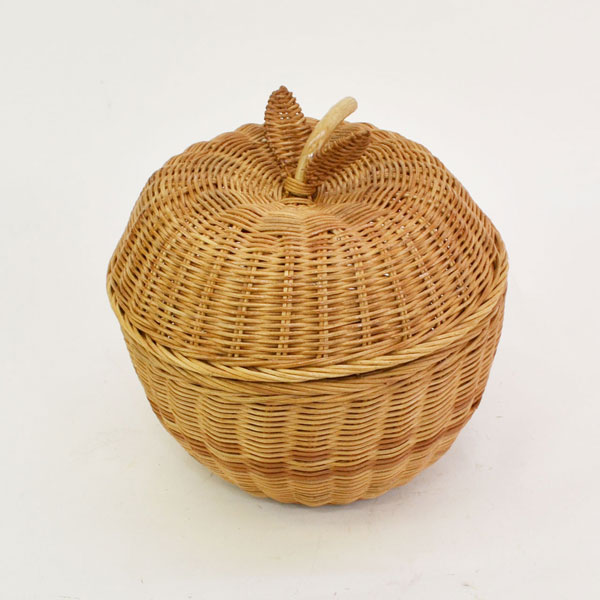 giau ラタン製 りんごバスケット L リンゴ型 かご 籠 : ラタンハウス