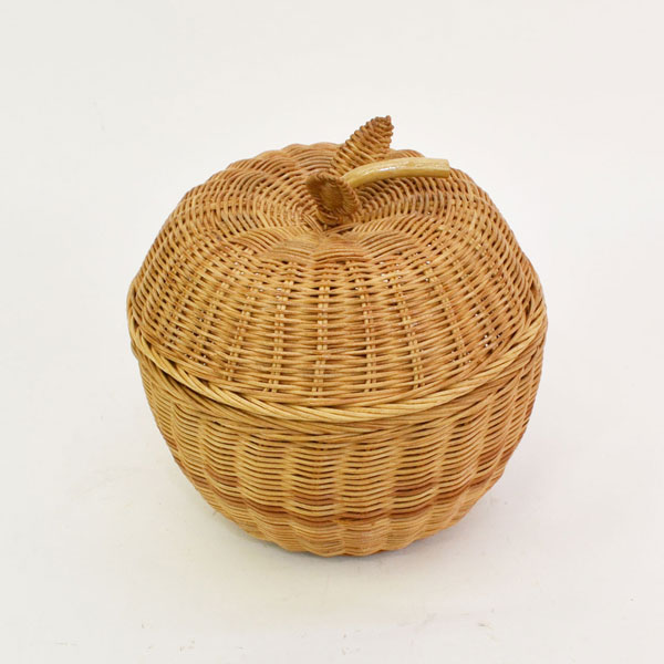 giau ラタン製 りんごバスケット L リンゴ型 かご 籠 : ラタンハウス
