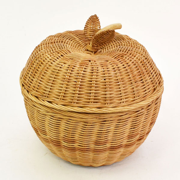 giau ラタン製 りんごバスケット L リンゴ型 かご 籠 : ラタンハウス