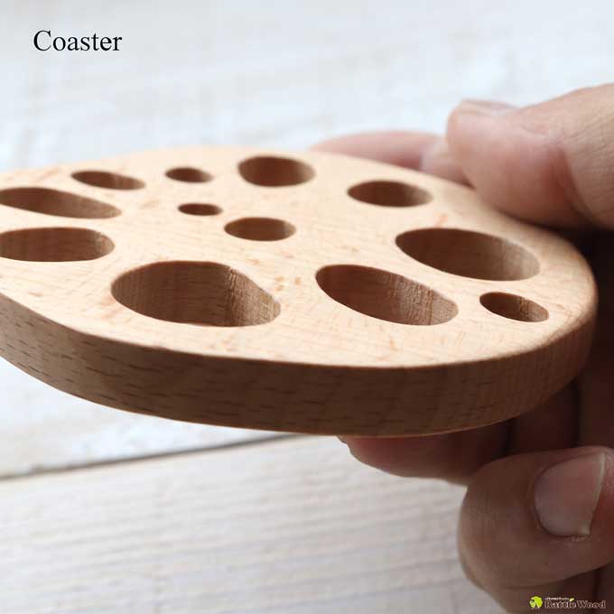 木製 コースター レンコン