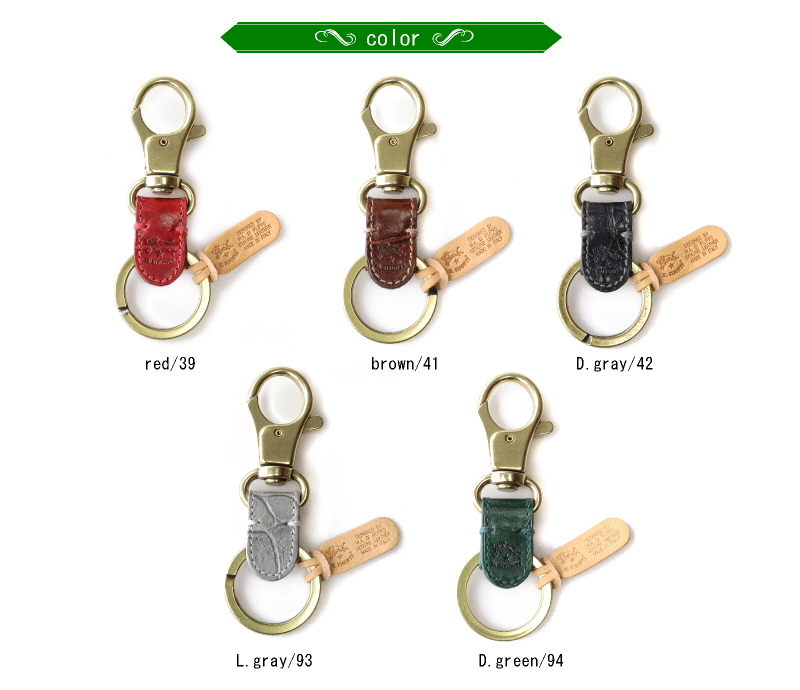 【海外 正規品】 BISONTE IL イルビゾンテ クロコダイル キーリング キーホルダー 小物
