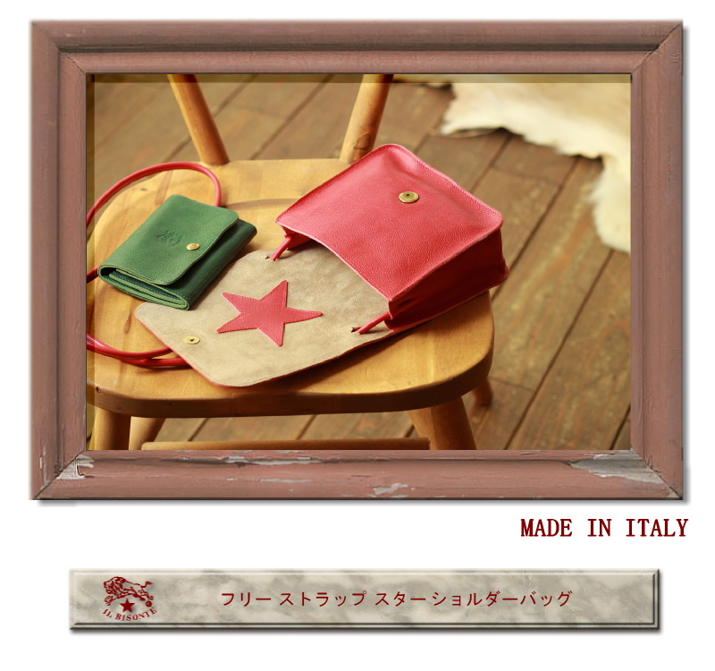 【未使用級】 イルビゾンテ フリーストラップショルダーバッグ IL BISONTE（イルビゾンテ） バッグ フリーストラップ スター