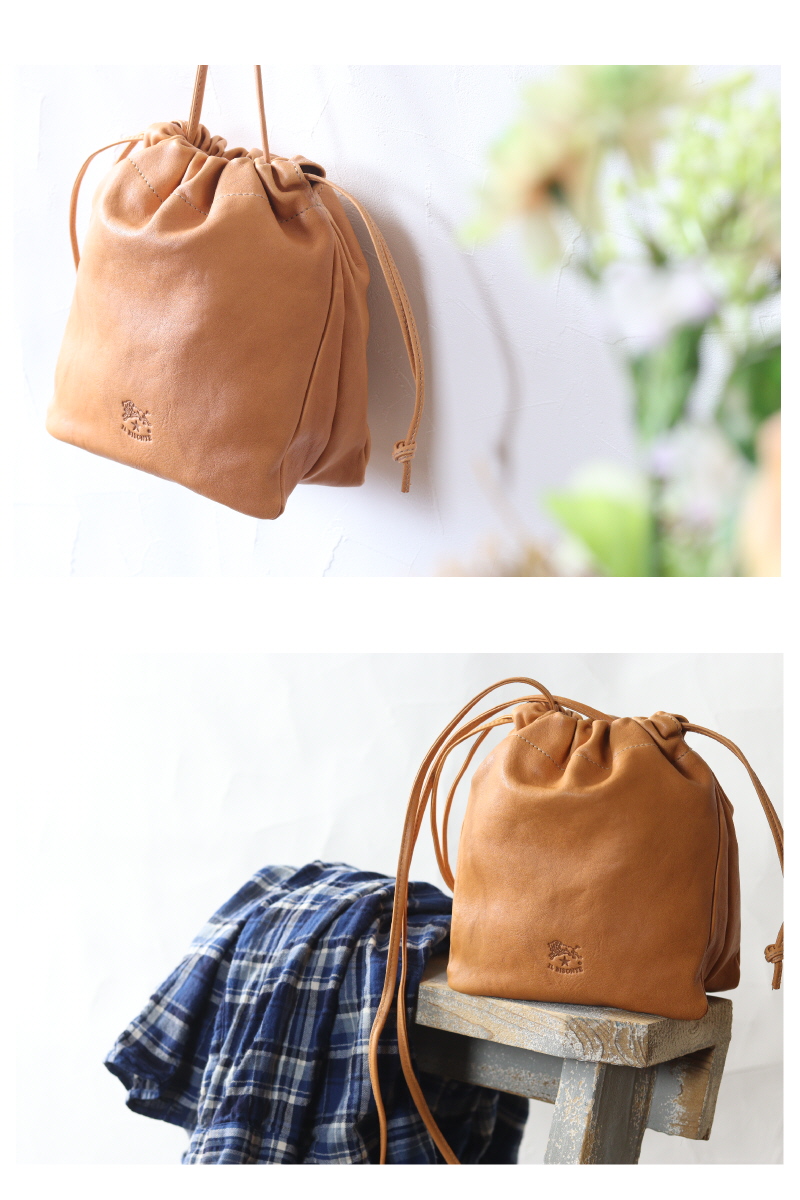 IL BISONTE（イルビゾンテ） バッグ バケッタレザー巾着 ミニ