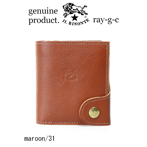 ☆きょん様☆/新品/イルビゾンテ/オーストリッチ加工2つ折り財布 IL BISONTE（イルビゾンテ） 二つ折り財布 二つ折り エッジフラップ〔B
