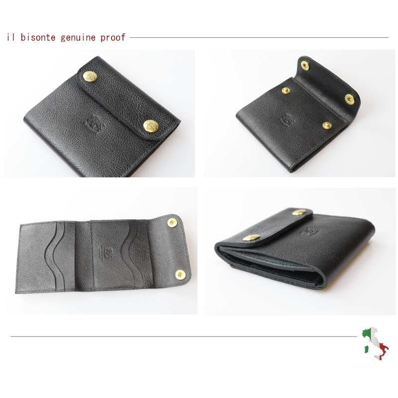 IL BISONTE（イルビゾンテ） 財布 二つ折り ミニウォレット 2button