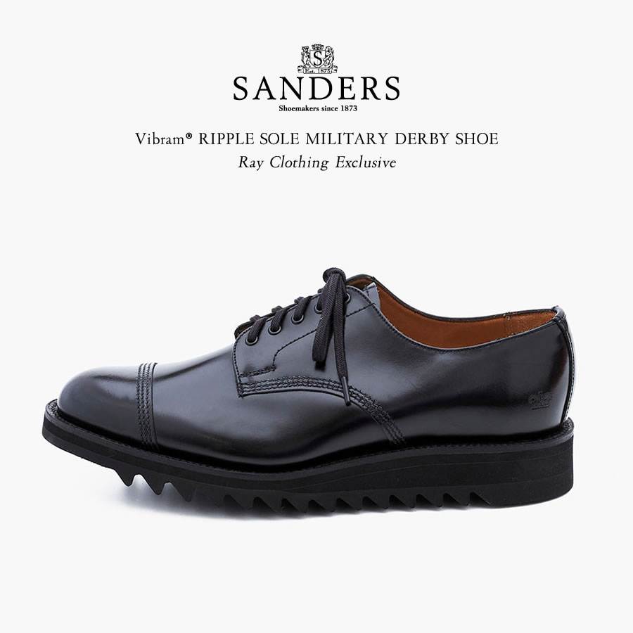 SANDERS サンダース Vibram(R) RIPPLE SOLE MILITARY DERBY SHOE ミリタリーダービーシューズ  ビブラムソール レザーシューズ 限定販売モデル : rc-1128rse : RAY CLOTHING CO. - 通販 - Yahoo!ショッピング