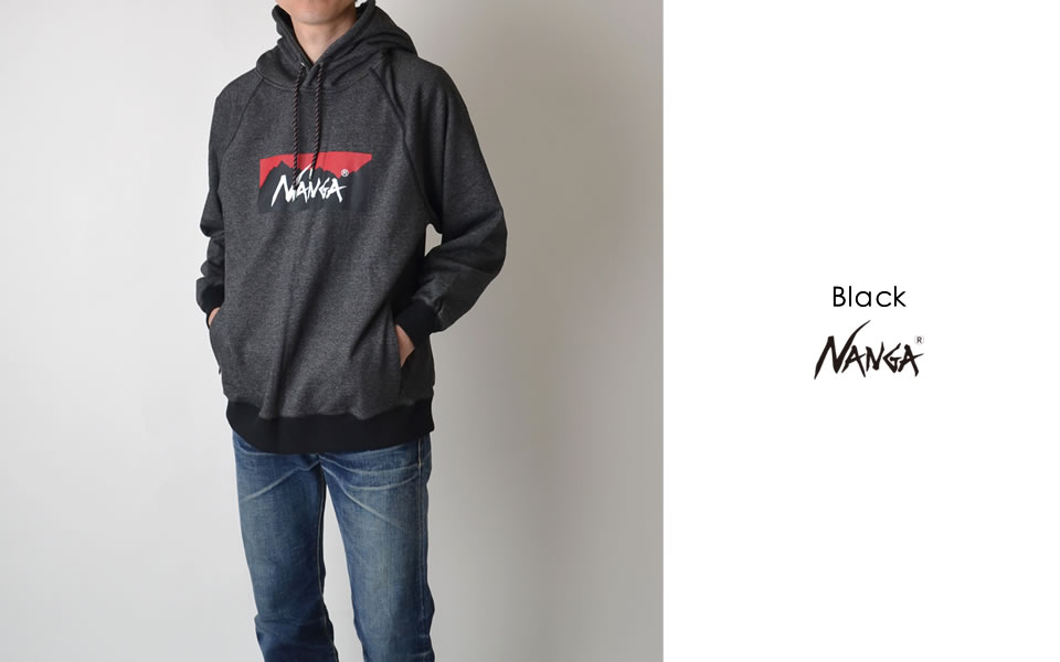 NANGA ナンガ ECO HYBRID BOX LOGO SWEAT HOODIE ボックスロゴ