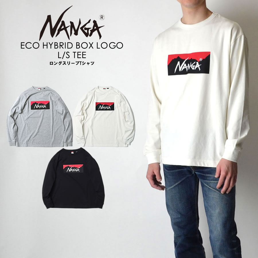 NANGA ナンガ ECO HYBRID BOX LOGO L/S TEE ボックスロゴ 長袖Tシャツ 